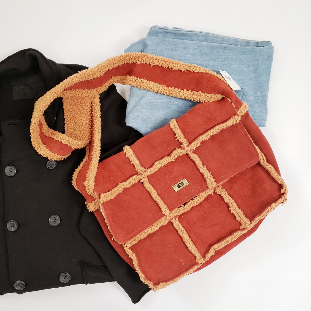 Free People Spokane Suede Messenger Bag Autumn Red